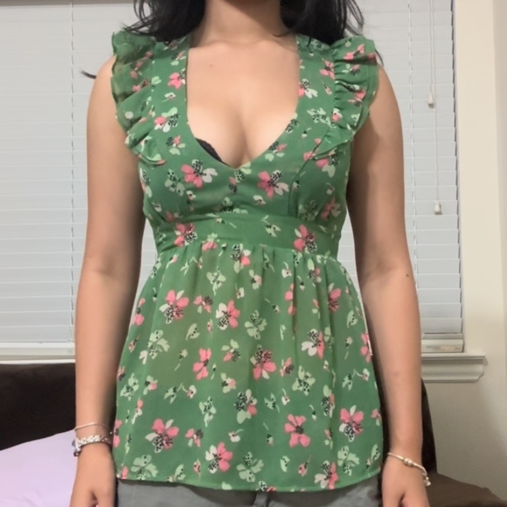 Y2K vintage babydoll chiffon top